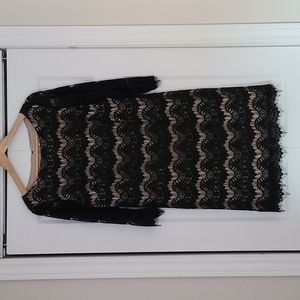 Black Lace Evening Cocktail Dress